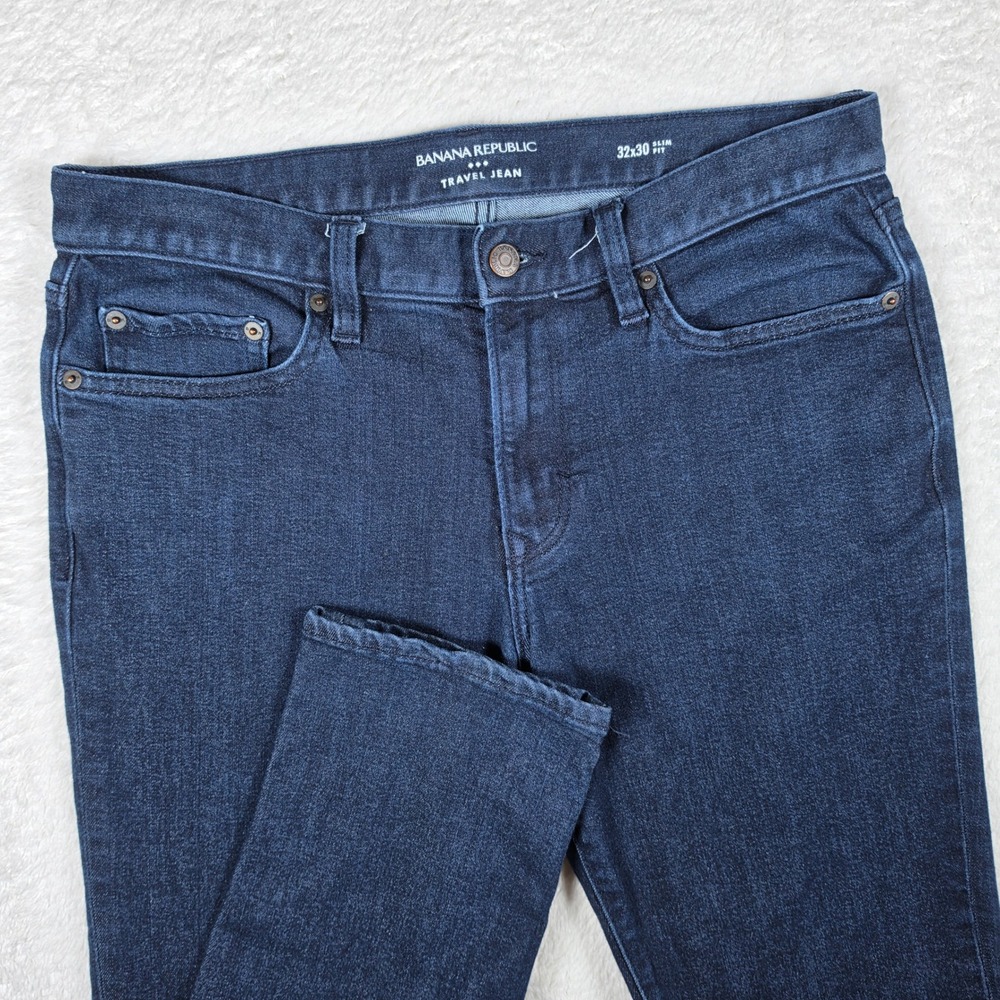 Banana Republic Travel Jean Mens 32x30 Blue Stretch Slim Fit Denim Pants